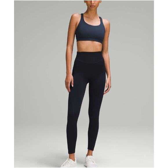 Lululemon Energy Bra Womens 8 Navy Crossback Workout Yoga Activewear Sporty - Picture 3 of 7